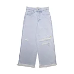 Ultra Wide Leg Jean Distressed Vintage Indigo